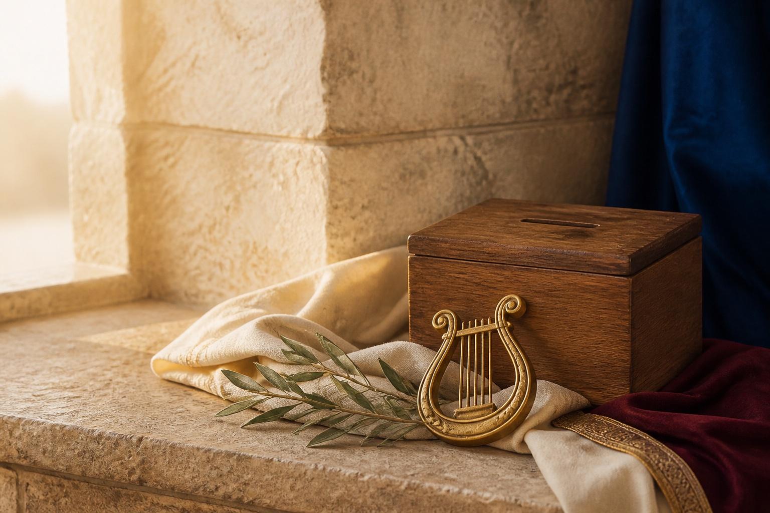 A charity box on Jerusalem stone